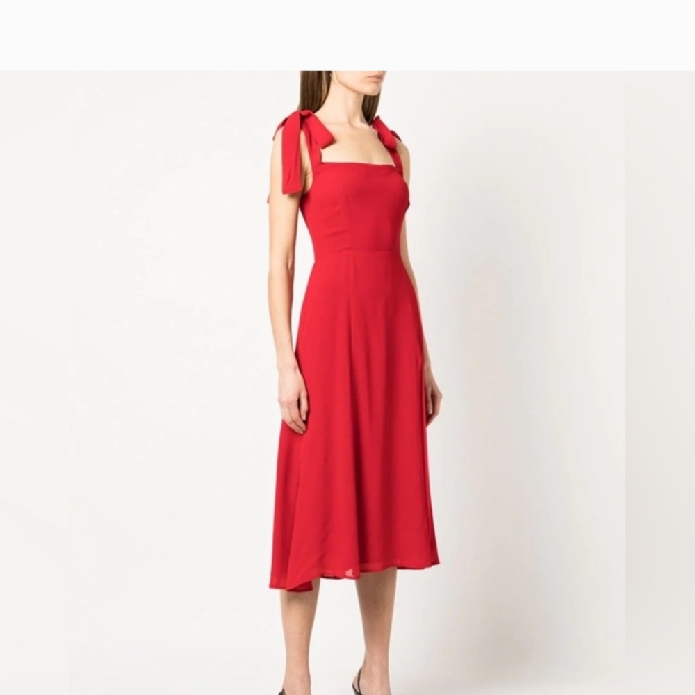 Bright red Reformation dress 10